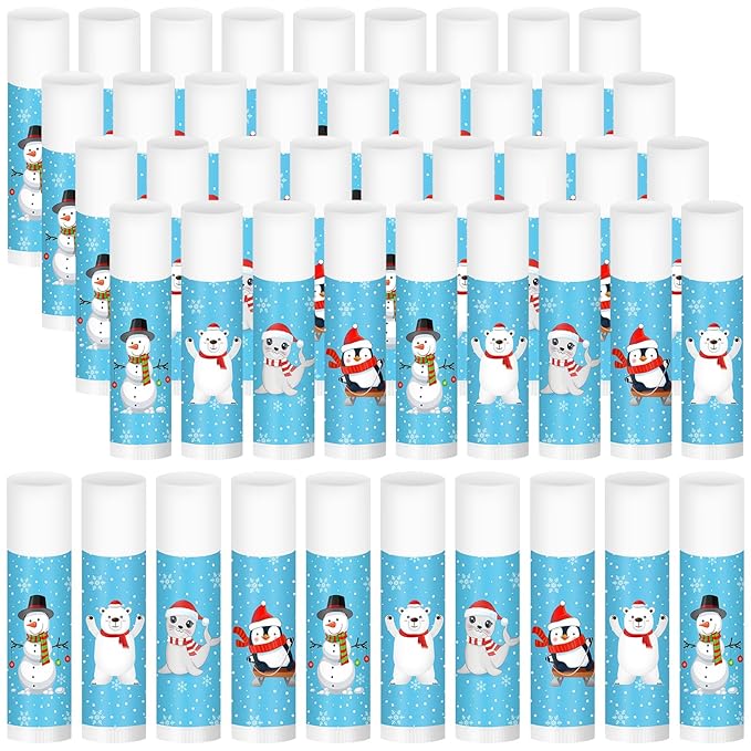 40 Pcs Winter Theme Flavored Lip Moisturizing