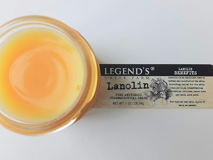 Legend's Creek Farm Nipple Balm - 100% Unadulterated Anhydrous Lanolin Cream for Chapped Skin & Irritations - 1oz. Organic Healing Balm Handmade in USA