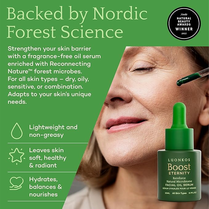 Eternity Oil Face Serum 20ml - Deep Hydration & Soothing for All Skin Types, with Forest Microbes, Squalane and Vitamin E - Revitalizes and Strengthens Skin Barrier