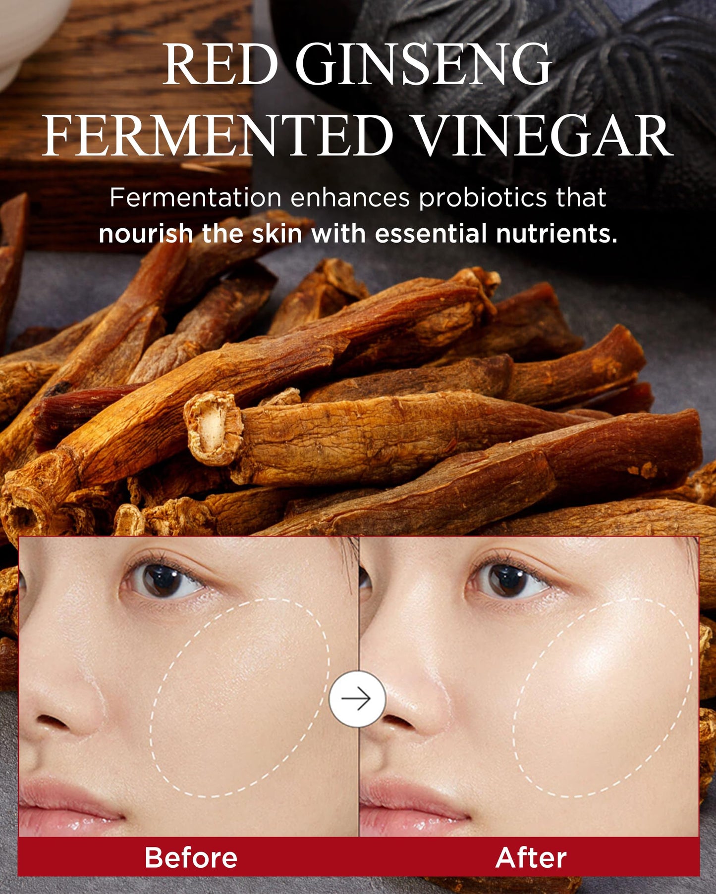 Danahan Bonyongo Red Ginseng Vinegar Eye Cream – Anti Aging Eye Treatment Cream for Youthful Radiant Skin - Wrinkle Improvement with Fermented Red Ginseng - Korean Skincare, 1.01oz.