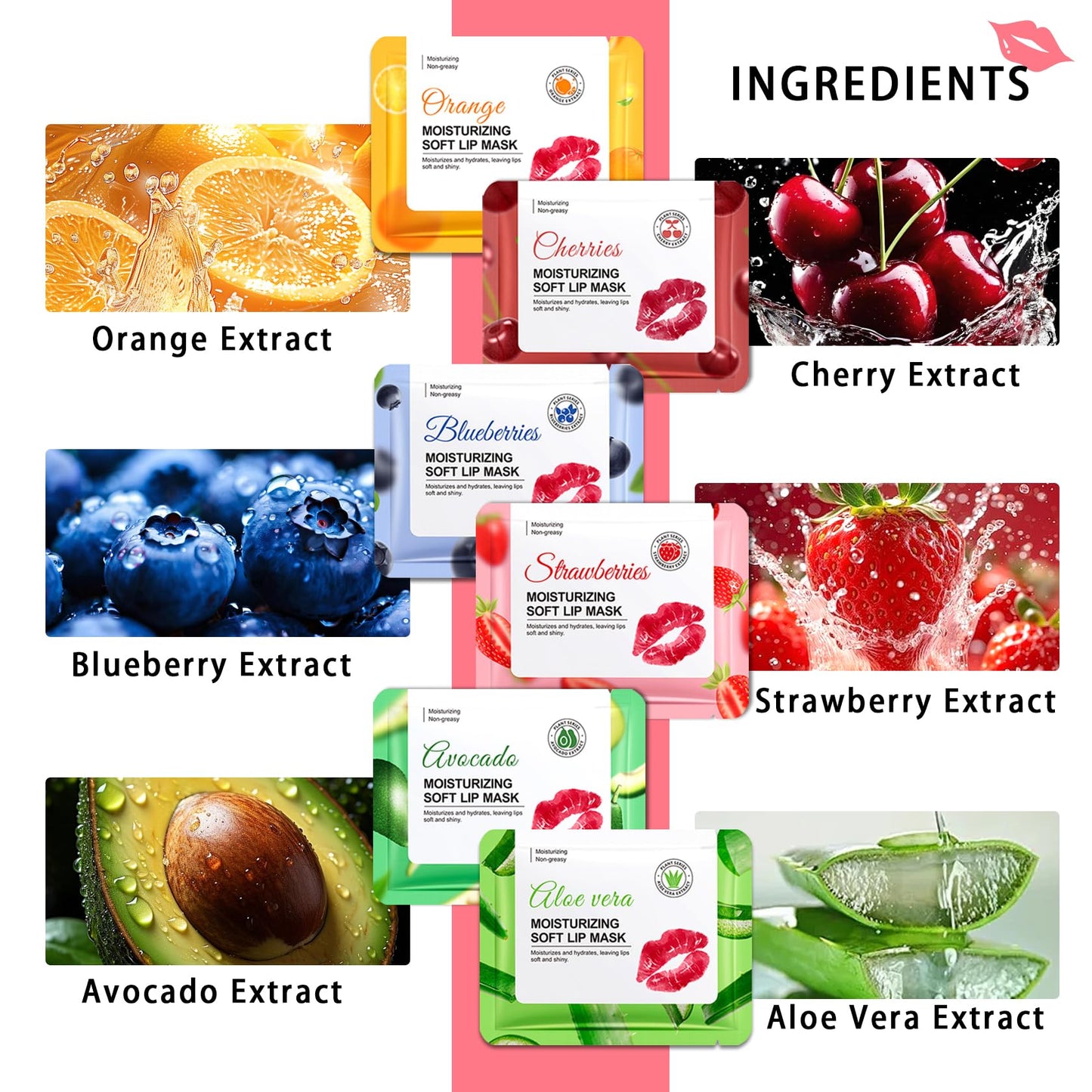 30PCS Lip Masks,Moisturizing Sleeping Lip Mask Sheet,Overnight Lip Masks Bulk,Effectively Nourishing Lip Patches for Spa Daily,Hydrating Lip Care Set for Women and Men