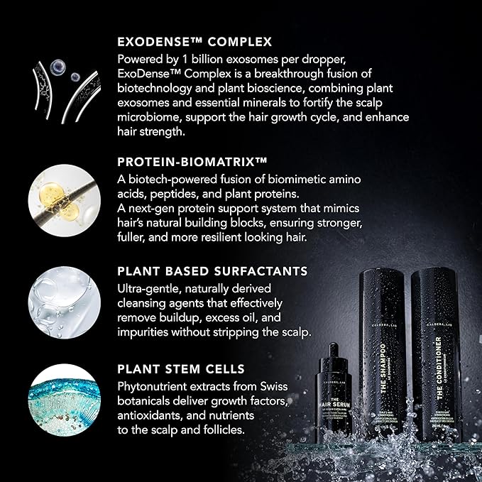 Caldera + Lab The Hair Care System | Men’s Bundle for Healthier, Fuller Hair, Scalp-Focused & Sulfate-Free – Shampoo, Conditioner & Serum Set, Dermatologically Tested