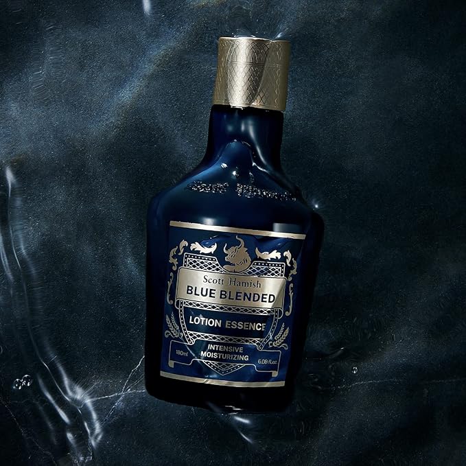 Scott Hamish Blue Blended Set - Skincare Set for Men with Face Wash, Face Toner & Facial Emulsion – Intensive Moisturizing and Conditioning Aftershave Kit Enriched - Bergamot & Musky Scent
