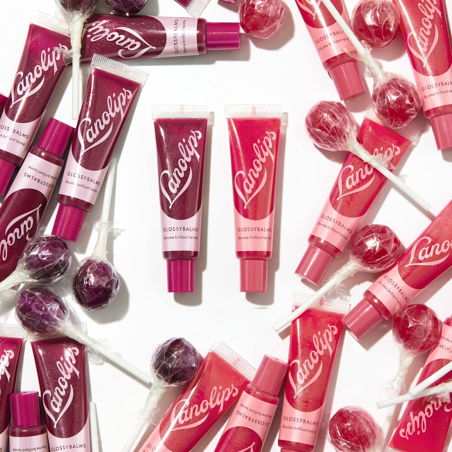 Lanolips Glossybalm - Ultra Hydrating Tinted Lip Gloss for Dry, Chapped, Cracked Skin - Flavored Natural Lanolin Lip Balm with Lanolin Oil, Vitamin E & Mica - Berry (12.5g/0.44oz)