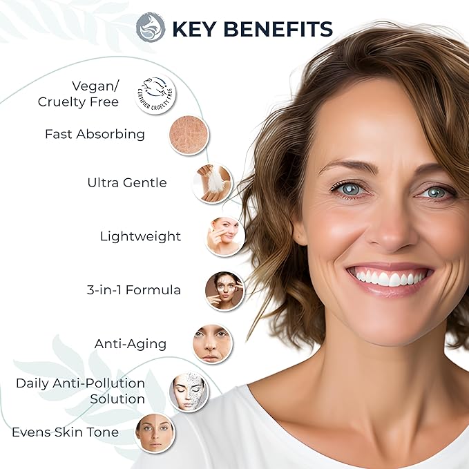 Bright Boost 7 Superfruits Peptide Face Moisturizer with Vitamin C - Gentle Daily Hydrating Luxury Lotion for Radiant Skin - Smooths Fine Lines - Fragrance Free All Skin Types 2oz