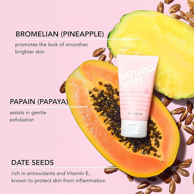 Saturday Skin Rub-A-Dub Refining Peel Gel Facial Cleansing Gels Facial Cleansing Washes Natural Fruit Enzymes Mild Cleanser Exfoliating Great for sensitive skin (2.53 Fl. Oz. (75ml))