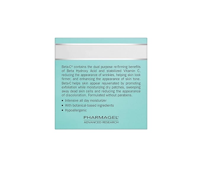 Pharmagel Beta-C Dual Action Moisturizer Normal to Oily Skin | Brightening and Smoothing Face Moisturizer | Pore Minimizer & Rejuvenation - 2 oz.