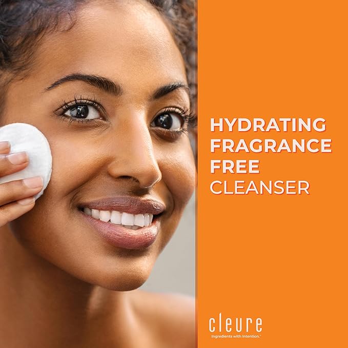 Cleure Lotion Cleanser for Dry Sensitive Skin, Free of Fragrance, Gluten, Paraben, Salicylate and Non Comedogenic (8 oz, 2 Pack)