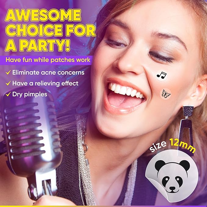 Cute Acne Patches for Face. Hydrocolloid Pimple Patches for Face. Face Tattoo Stickers. 72 Black Pimple Stickers with Hydrocolloid. Zit patches. Zit stickers.