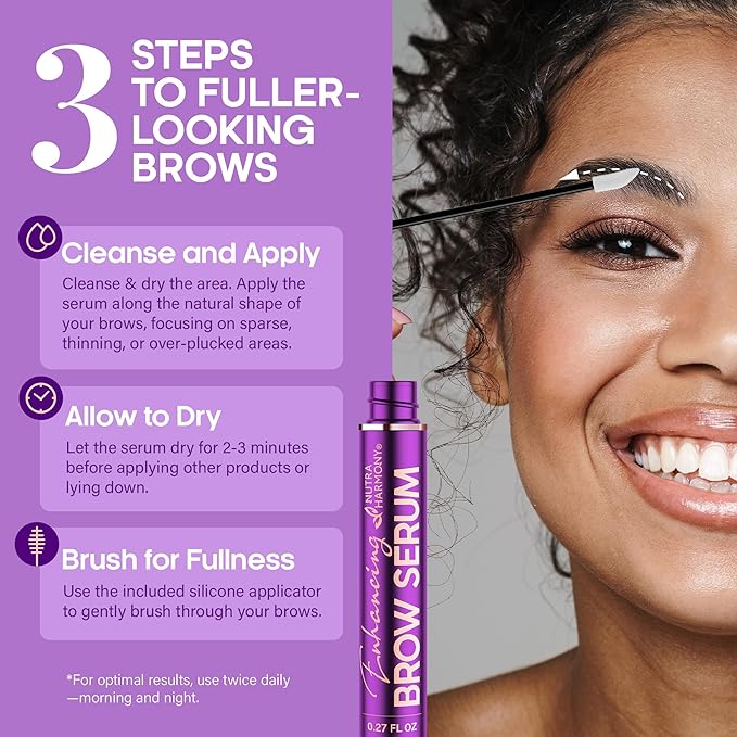 Brow Serum for Eyebrow Growth – Pro Growth Treatment with Keratin & Biotin Peptides – Hyaluronic Acid, Creatine & Castor Oil – No Prostaglandins, Vegan & Non‑Irritating for Fuller, Thicker Brows, 8ml