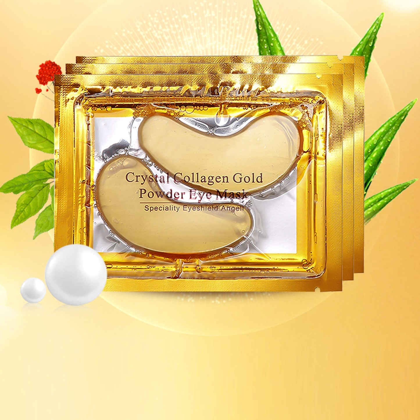 DELISOUL 20 Pack Collagen Crystal Lip Masks, Gold Under Eye Masks Set Natural Moisturizing Gel Anti-Aging Anti Chapped Hydrating Reducing Puffiness Dark Circles and Wrinkles Lip Eye Pads for Women Men