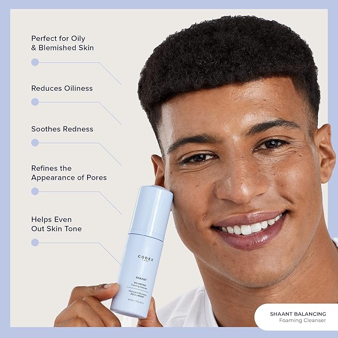 Codex Labs Shaant Deep Clean Duo, Balancing Foaming Face Cleanser (100ml) & Pore Purifying Face Scrub (100g) - Oil Control & Pore Minimizer - For Acne Prone Skin, All Skin Types