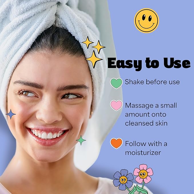 InstaNatural BESTIES Gentle Teen Face Serum | with Vitamin C, Hyaluronic Acid, Sea Buckthorn Oil for Uneven Tone, Hydration, Smoothness | Simple Skincare for Healthy Skin (for All Skin Types)