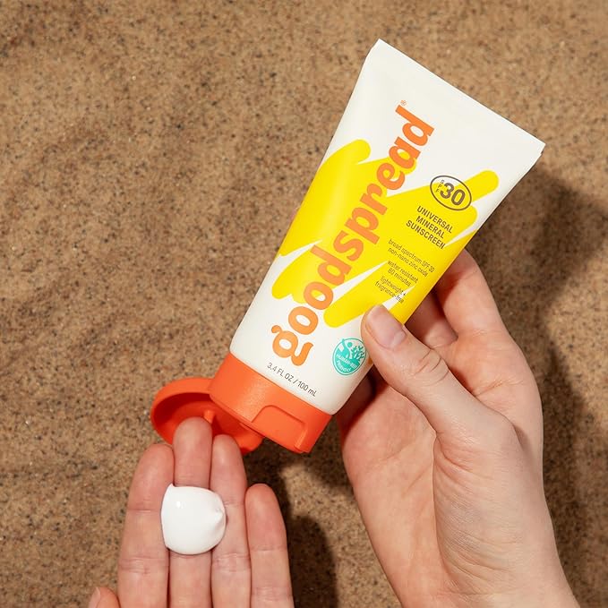New! Goodspread Universal Mineral Sunscreen SPF 30 with Zinc Oxide | Reef Safe Hawaii Act 104 Compliant | Broad Spectrum Body + Face Lotion | Hydrating + Rubs in Clear | Vegan + Cruelty Free (2-pack)