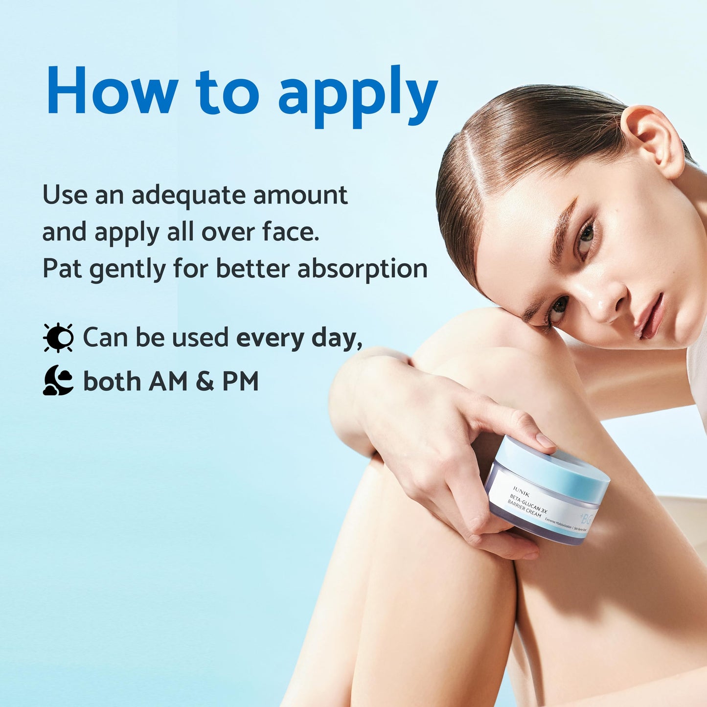 IUNIK Beta-Glucan Non-Sticky Deep Moisture Hydration 3x Barrier Cream Day&Night Moisturizer Quick Absorption Barrier Strengthening for Sensitive Dry Skin with Shea Butter Panthenol Korean Skincare