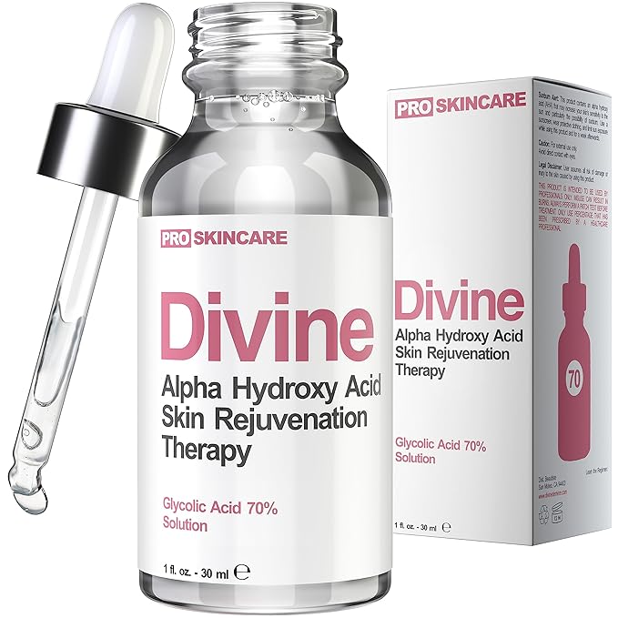 Glycolic Acid Peel 70% Professional Chemical Peel for Face at Home - Intense Alpha Hydroxy Acid Skin Peel For Acne Scars, Collagen Boost, Wrinkles, Fine Lines - Liquid Exfoliant for Face Peel Mask