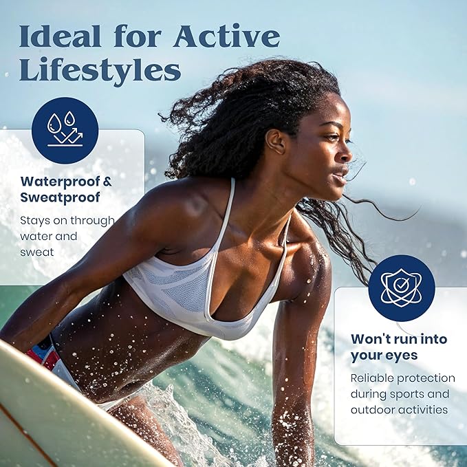 Clear Choice Sport Shield Extreme SPF 55 - Alkaline Skin Therapy Sunscreen, Non-Comedogenic, Anti-Aging Protection with Zinc Oxide & Antioxidants, For All Skin Types, Rosacea & Daily Use