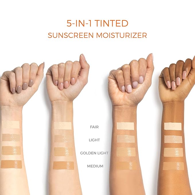 Suntegrity Tinted 5 in 1 Mineral Sunscreen for Face (SPF 30-2 oz) - Medium | BB Cream Moisturizer with Physical UVA/UVB Broad Spectrum Protection | Safe for Sensitive Skin