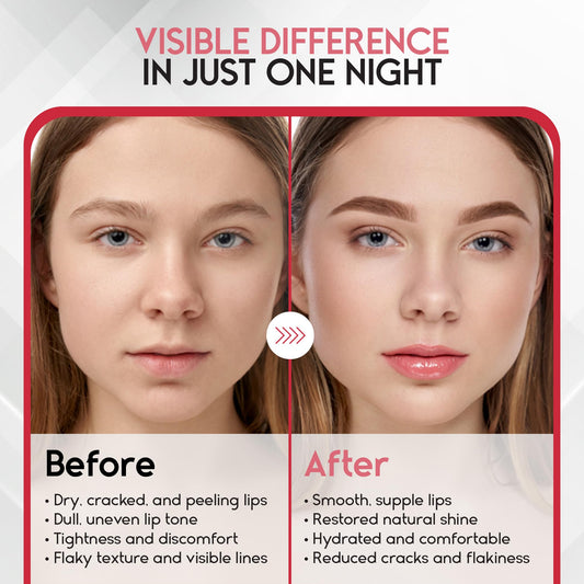 Lip Mask Overnight with Hyaluronic Acid & Collagen, Lip Sleeping Mask for Dry Cracked Lips, Moisturizing, Hydrating, Exfoliating Night Treatment for Lip Care (Strawberry)