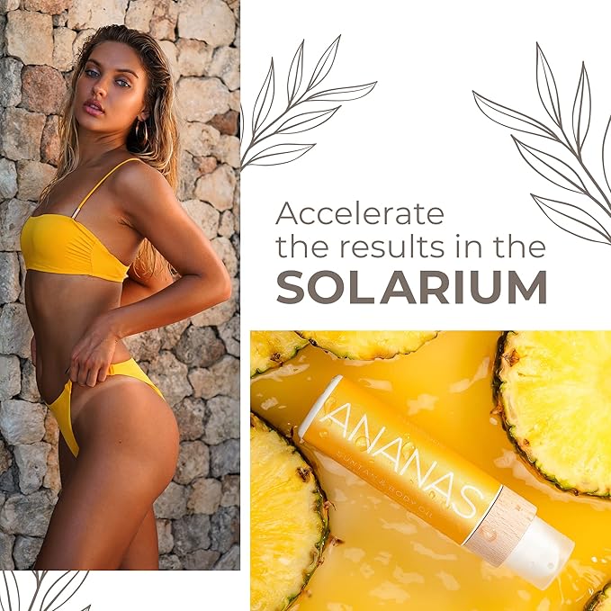 COCOSOLIS ANANAS tanning accelerator - organic tanning oil with vitamin E & pineapple scent for a quick, intensive tan - tanning enhancer for a rich chocolate tan - nourishing body lotion (7.04)