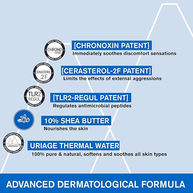 URIAGE Xémose Lipid-Replenishing Body Cream | For Dry & Very Dry Skin, with Shea Butter, Soothes Discomfort, Long-lasting Hydration, Face & Body, Paraben & Fragrance-Free, 400 mL / 13.53 Fl oz