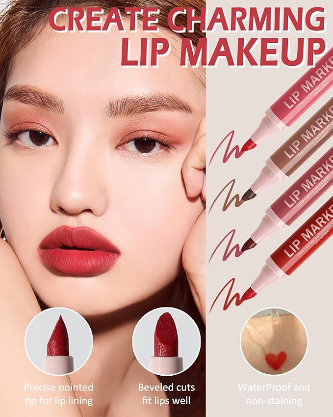 Lip Stain Marker Pen-1Pcs Rose Pink Hydrating Lip