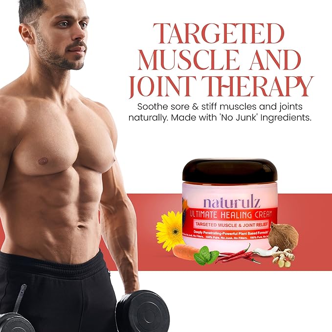 Naturulz Ultimate Healing Cream 4 Ounce Fast-Acting Topical for Joint and Muscle Discomfort with Arnica, Capsicum, Calendula. Powerful, All-Natural 'NO Junk' Formula.