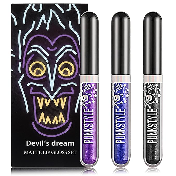 3Pcs Matte Glitter Liquid Lipstick Set,Glossy Shimmer Lip Glitter