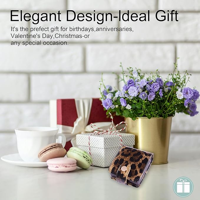 Cockatoo Leather Lipstick Case with Mirror, Women's Portable Lipstick Pouch Travel Cosmetic Bag Can Be Put in Wallet Mini Cosmetic Bag Lipstick Pouch (Nude Pink)