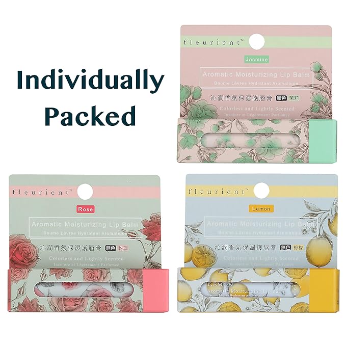 Aromatic Moisturizing Lip Balm-Jasmine, Rose, Lemon Scents-0.12oz