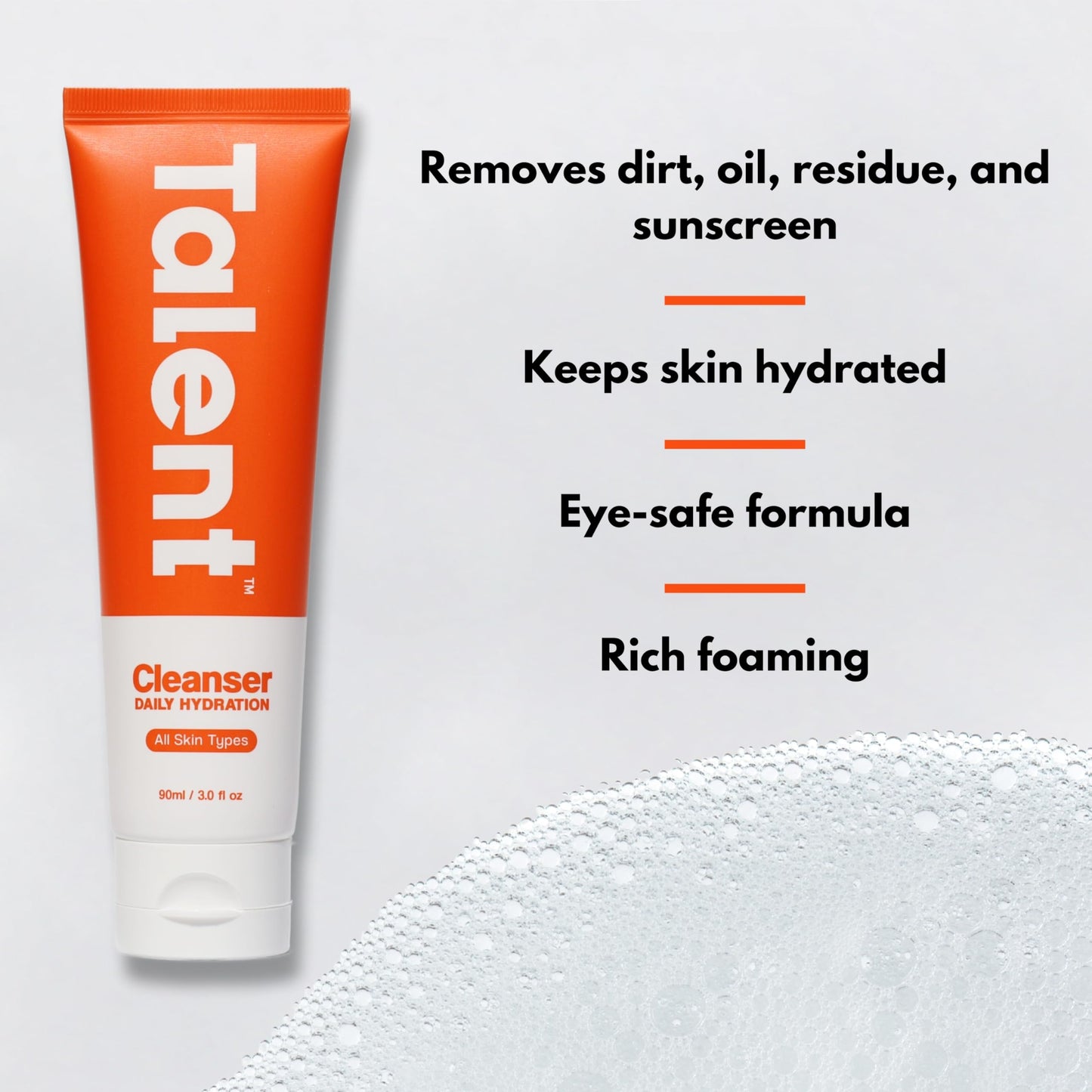 Talent Men's Daily Hydration Cleanser – Korean Skincare, EWG Verified, Fragrance-Free, Non-Stripping Face Wash with Antioxidants, 3.0 fl oz