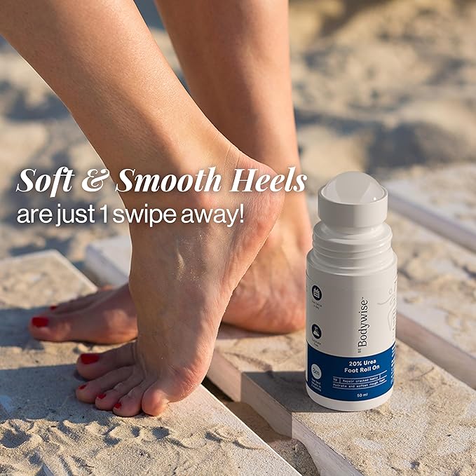 Be Bodywise 20% Urea Foot Cream Roll On 50ml | For Dry & Cracked Heels | With 2% Lactic Acid, Olive Oil & Vitamin E | Helps Repair and Moisturise Cracked Heels