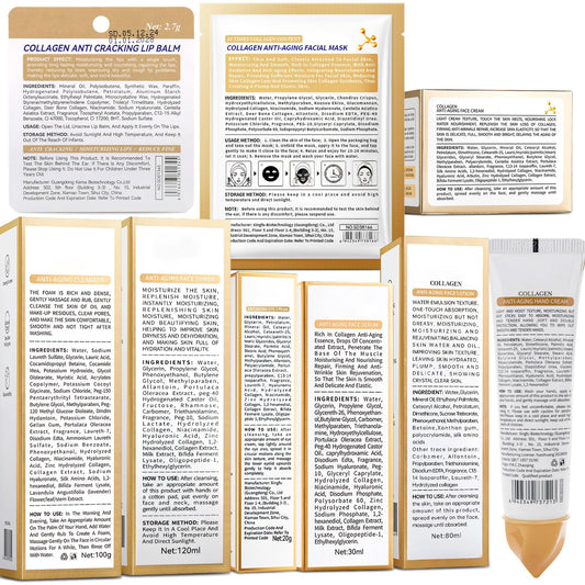 Collagen Skin Care Set,13-In-1 Travel Skincare Kits for Firming Skin, Shrink Pores, Anti Aging Skincare Set for Reduce Wrinkles.Smooth Fine Lines.Hydrating,Facial Kits for Women & Girls.