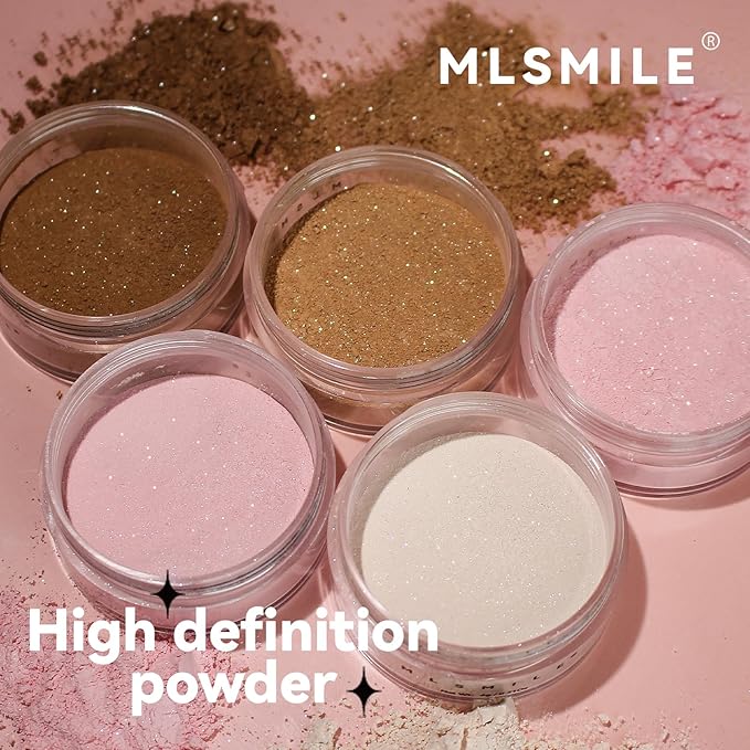 AKARY Dark Brown Translucent Setting Powder, Shimmer Finishing