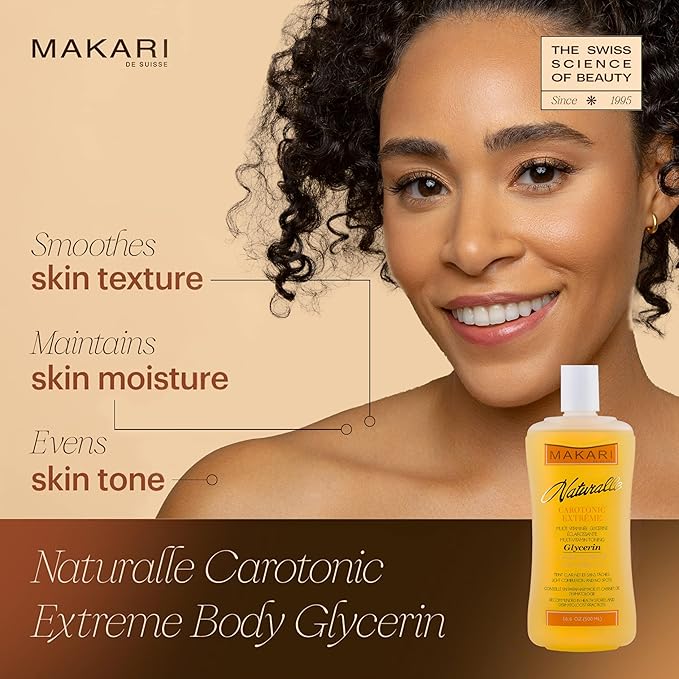 MAKARI Naturalle Carotonic Extreme Body Glycerin 2 Pack (16.6 oz) | Helps Brighten and Fade Body Scars and Marks | Glycerin Oil for All Skin Types | Safe for Sensitive Skin and Kids Ages 12 and Up