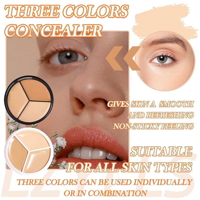 3 Colors Correcting Concealer Makeup Cream Contour Palette,Cream