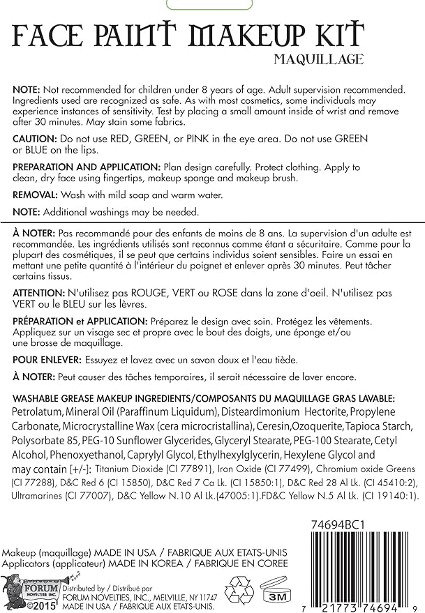 Forum Novelties Costume Day of The Dead Face 14 g