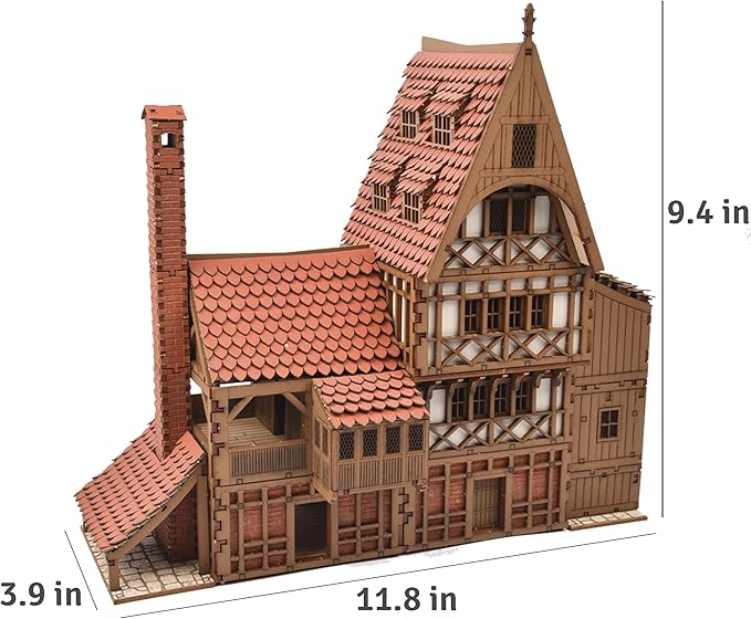 Guild Hall - DIY Wooden House Building Kit for Architecture & Engineering Assembly Set for Teens and Adult, Tabletop Games, Makes a Great Gift for who Like Creative Play - Realistic