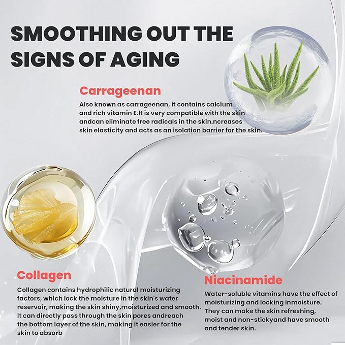 Dianzan Korean Overnight Bio-Collagen Mask, Deep Moisturizing, Firming, Glowing Glass Skin Mask, Brings Glass-Like Glow, Shrinks Pores, Diminishes Fine Lines, Gentle on Sensitive Skin, 35g x 4ea