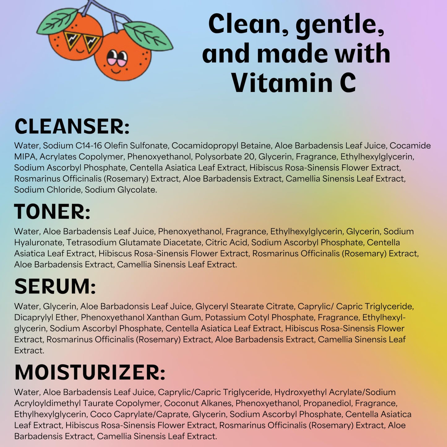 InstaNatural BESTIES BFF Four Step Teen Skincare Kit | Simple Skincare for Healthy Skin (Cleanser, Toner, Serum & Gel Moisturizer for All Skin Types) (BFF Four Step Kit, Fresh Citrus)