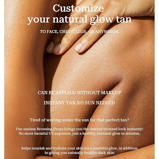 Bronzing Drops, Instant Sunshine Bronzing Drops, Lightweight and Finish(DEEP BRONZE)