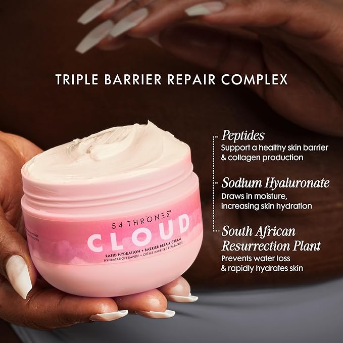 Barrier Repair Cloud Cream, Ultimate Hydrating Skin Care, Hydrating Peptide Moisturizer, Skin Repair Cream, Active Repair, Kenyan Hibiscus + Moroccan Rose