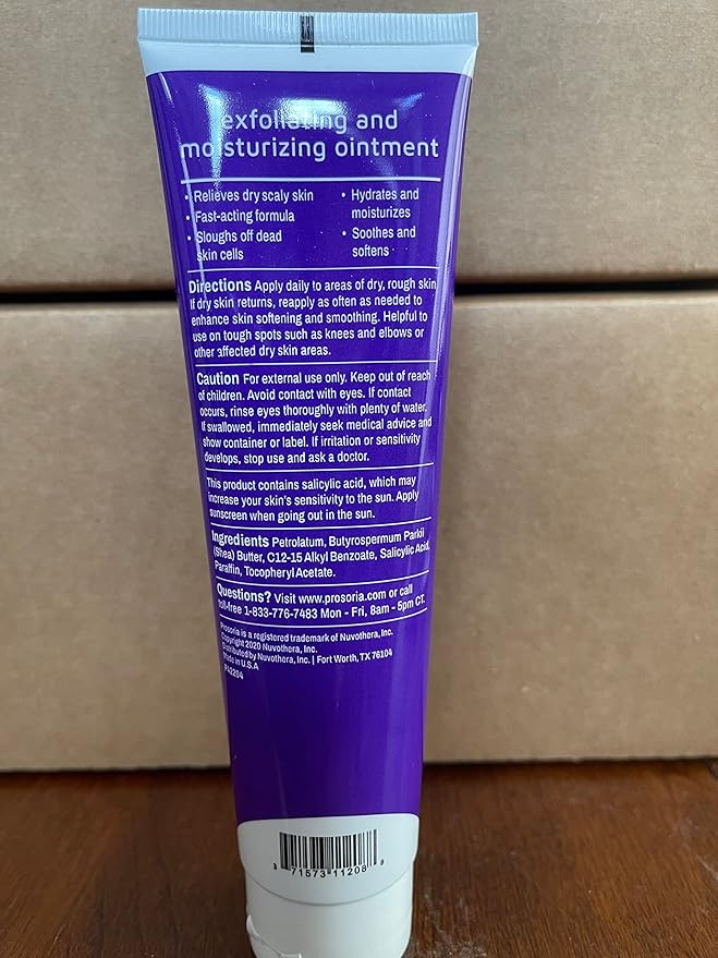 Exfoliating & Moisturizing Ointment – 4oz | Psoriasis Care to Restore Dry, Rough, Cracked or Scaling Skin - Salicylic Acid, Shea Butter, Vitamin E, Steroid-Free | Great for Knees and Elbows