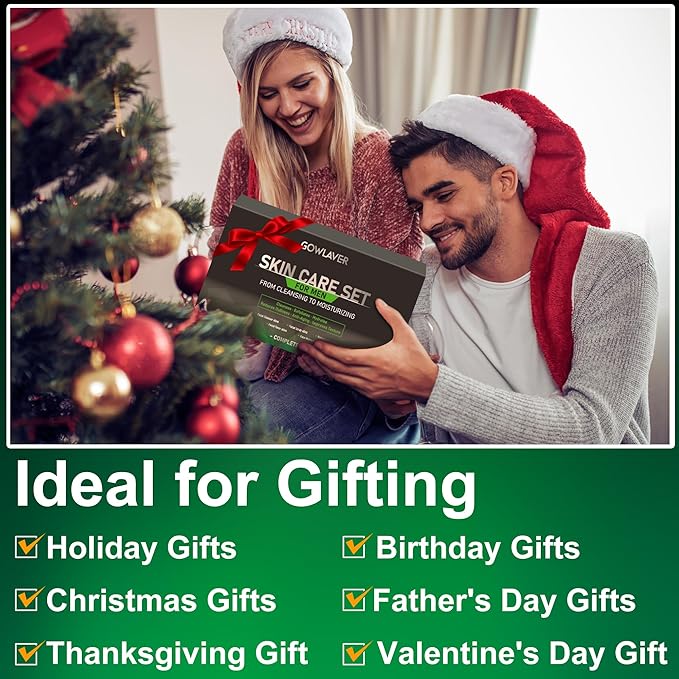 Gifts for Men,Skin Care for Men,Hydrate & Anti-Aging Face Care Routine for Mens All Skin Types,Birthday Christmas Stocking Stuffers Secret Santa Gifts Fathers Valentines Him Dad Boyfriend Husband