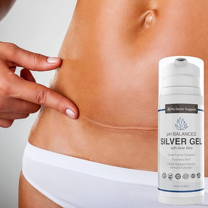 Colloidal Silver Gel, Burn and Wound Care with Aloe Vera - 30ppm pH Balanced Formula Helps Soothe Burns, Sores & Eczema - Structured Silver - Made in USA (3.38 oz)