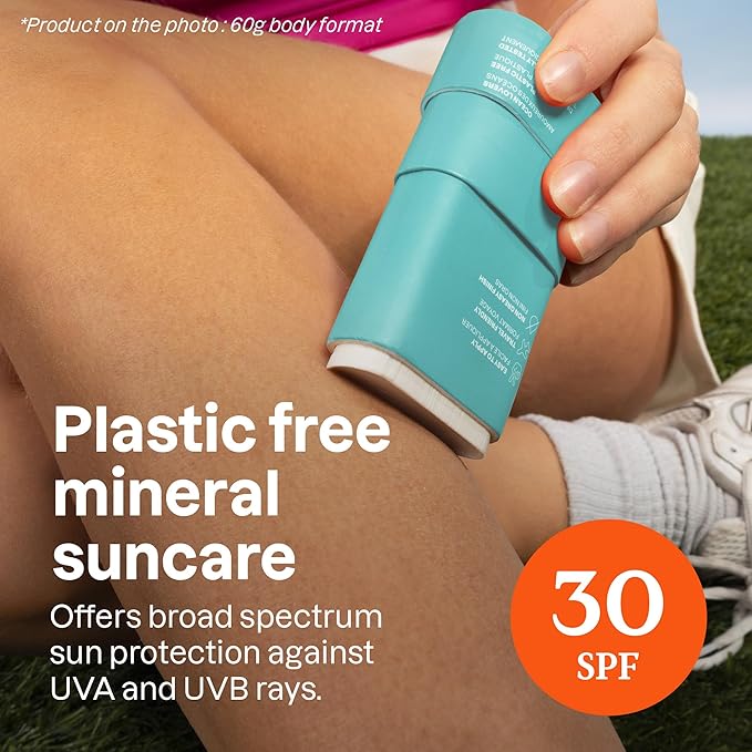 ATTITUDE Mineral Sunscreen Stick with Zinc Oxide, SPF 30, EWG Verified, Plastic-Free, Broad Spectrum UVA/UVB Protection, Dermatologically Tested, Vegan, Unscented, 2.1 Ounces