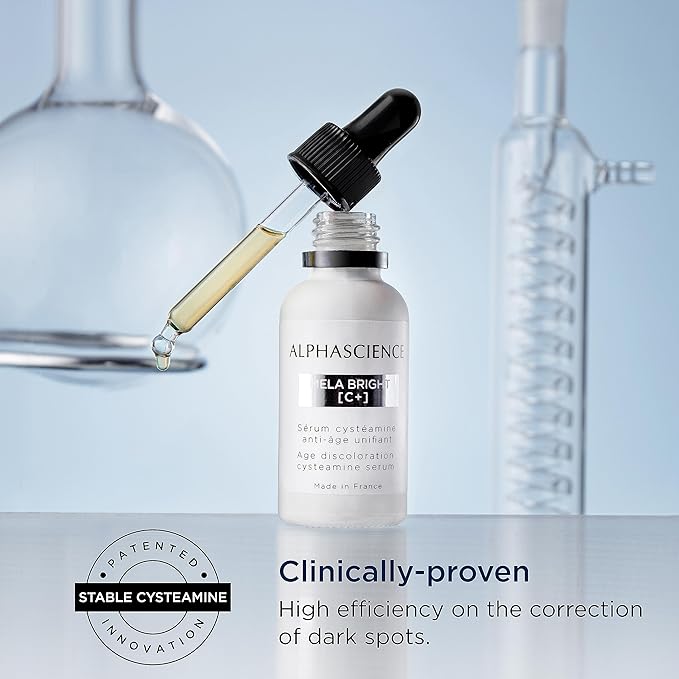 ALPHASCIENCE Mela Bright [C+] Serum - Helps Enhance Skin - Protect Skin's Barrier - Pro-Collagen Action - with Stable Cysteamine, 30 ml / 1 fl. oz.