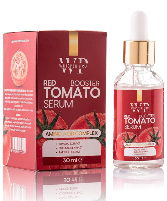 Whisper Pro Red Tomato Face Moisturizing Serum 100% Vegan 1 fl oz. - Anti Aging and Hydrating Formula - Evening Skin Tone - Strengthening Skin Barrier - Lycopene Face Skin Treatment Serum