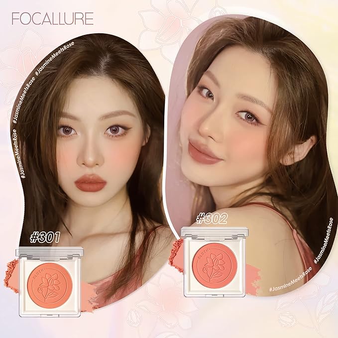 FOCALLURE Powder Palette Blush, Matte Mineral Blush Powder, Blendable, #601