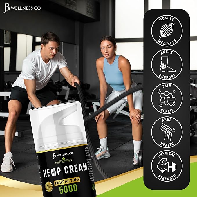 [2-PACK] Premium Hemp Cream -4oz- Hemp Extract Cream - Sore Muscles, Knees, Joints, and Lower Back- Made in USA [2-PACK]